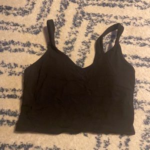 Worn once black crop top/sports bra lululemon